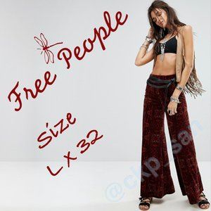 Free People Red Wide Leg Pants